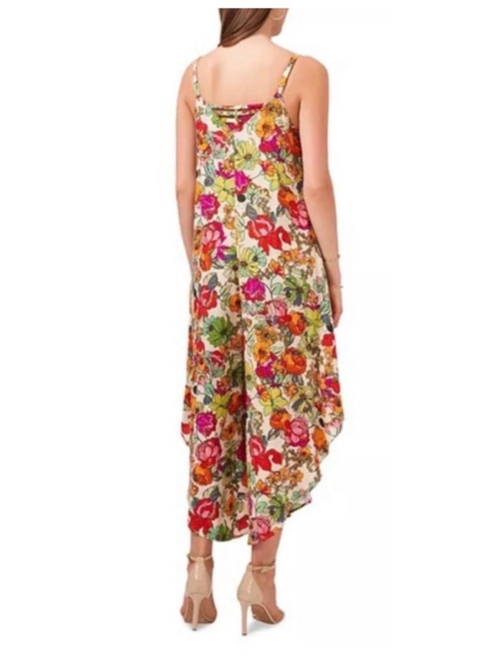 MSK Cream Jumpsuit with Multicolor Floral Print - Picture 4 of 9